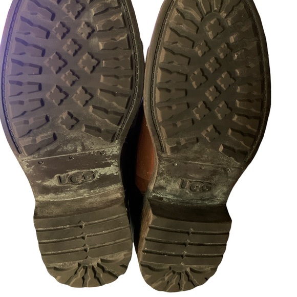 UGG Seldon Leather Tall Boots Back Zip Size 6 Dark Chestnut Brown 1006038 - Picture 4 of 9